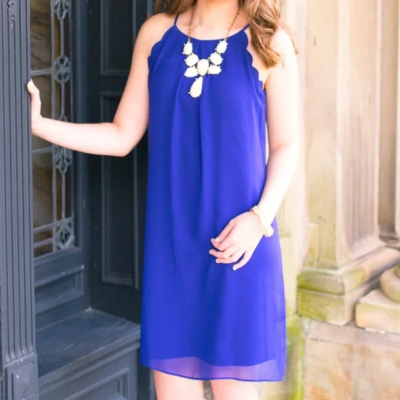 BCX | Dresses | Blue Scalloped Bcx Dress | Poshmark
